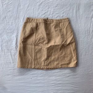 Beige Leather Skirt